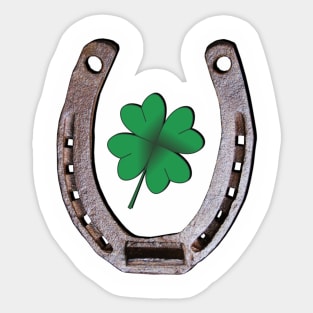 Lucky Shamrock Clover Horseshoe Sticker